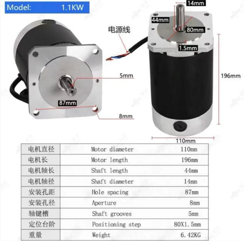 【Temporary Link】1.1KW 1100W Lathe Brushed spindle motor 110V / 220V Lathe Part
【Temporary Link】1.1KW 1100W Lathe Brushed spindle motor 110V / 220V Lathe Part
