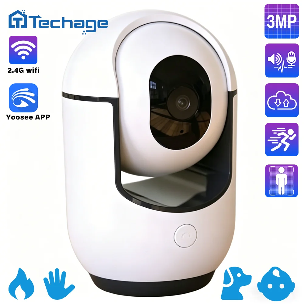 Беспроводная IP-камера Techage 3 МП с Wi-Fi, интеллектуальным ИИ, обнаружением плача/животных, двусторонней аудиосвязью, для внутреннего видеонаблюдения, радионяня, запись на TF/облачное хранилище
Беспроводная IP-камера Techage 3 МП с Wi-Fi, интеллектуальным ИИ, обнаружением плача/животных, двусторонней аудиосвязью, для внутреннего видеонаблюдения, радионяня, запись на TF/облачное хранилище