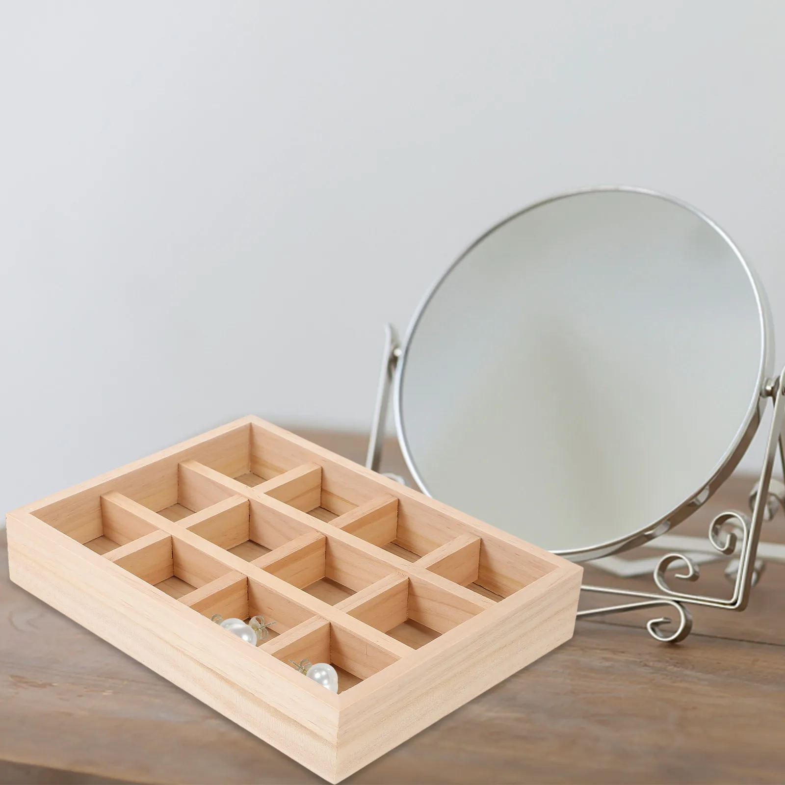 12-Grid Wooden Jewelry Tray Organizer for Rings Earrings Necklaces Bracelets Display Storage Home Decor Dresser Makeup Table
12-Grid Wooden Jewelry Tray Organizer for Rings Earrings Necklaces Bracelets Display Storage Home Decor Dresser Makeup Table