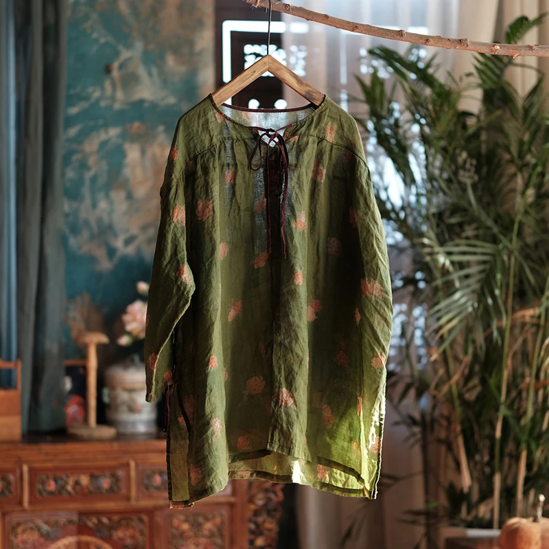 100% Ramie Women Long Sleeve Blouse Shirt New Arrival 2026 Spring Vintage Style Floral Print Loose Female Casual Tops M2646
100% Ramie Women Long Sleeve Blouse Shirt New Arrival 2026 Spring Vintage Style Floral Print Loose Female Casual Tops M2646
