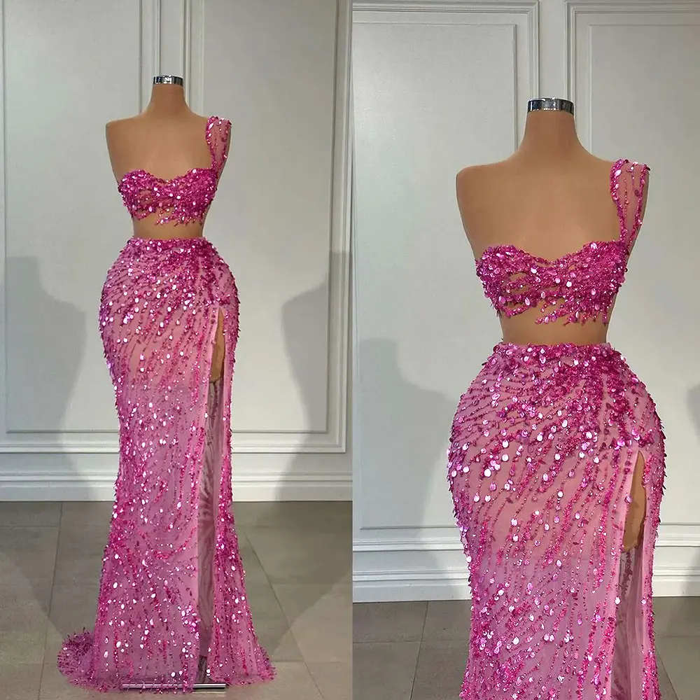 Shiny 2Pcs Magenta Evening Dresses 2024 Sequined Mermaid Prom Gowns Side Split Illusion Sleeveless Custom Made Special Occasion
Shiny 2Pcs Magenta Evening Dresses 2024 Sequined Mermaid Prom Gowns Side Split Illusion Sleeveless Custom Made Special Occasion