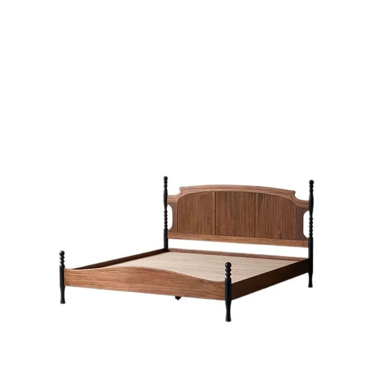 French retro Nordic solid wood bed antique master bedroom queen bed American North American black walnut bedroom double bed
French retro Nordic solid wood bed antique master bedroom queen bed American North American black walnut bedroom double bed