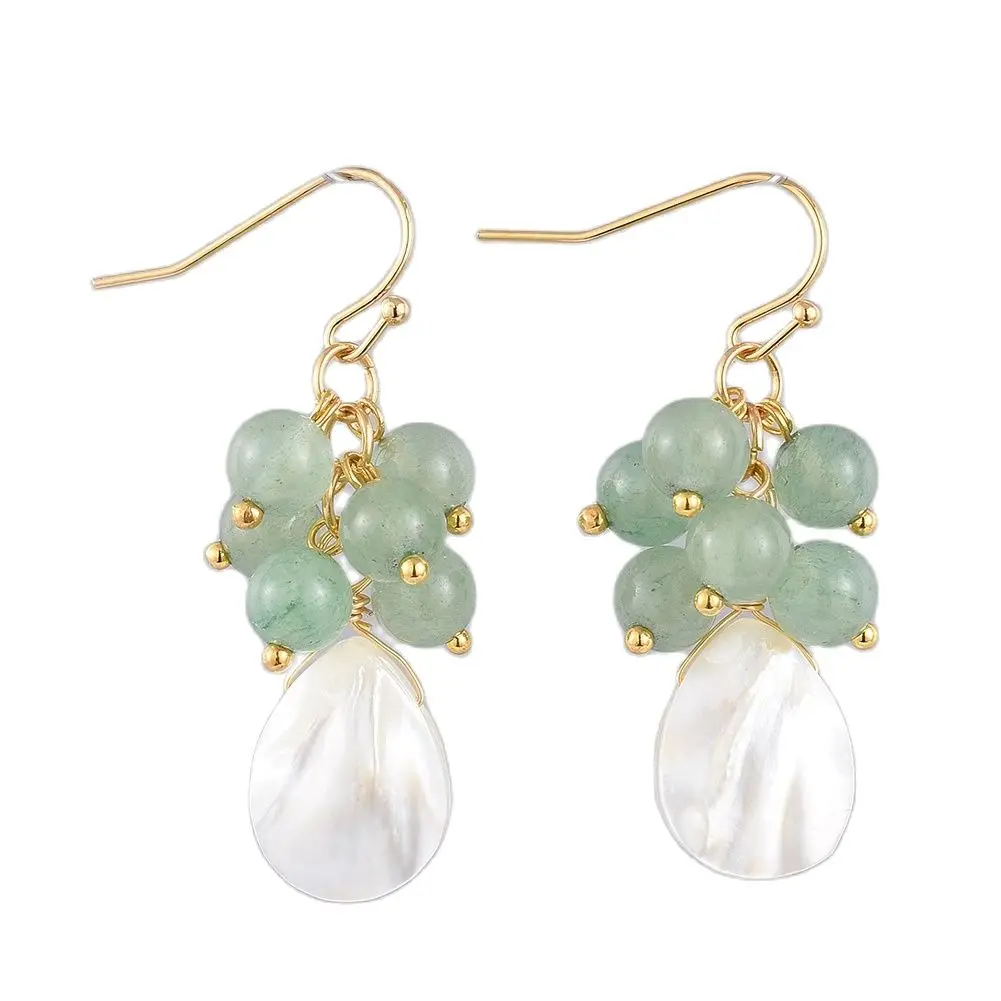 Kissitty Natural Green Aventurine Dangle Earrings With Natural Spiral Shell Beads For Women Jewelry Findings Gift
Kissitty Natural Green Aventurine Dangle Earrings With Natural Spiral Shell Beads For Women Jewelry Findings Gift