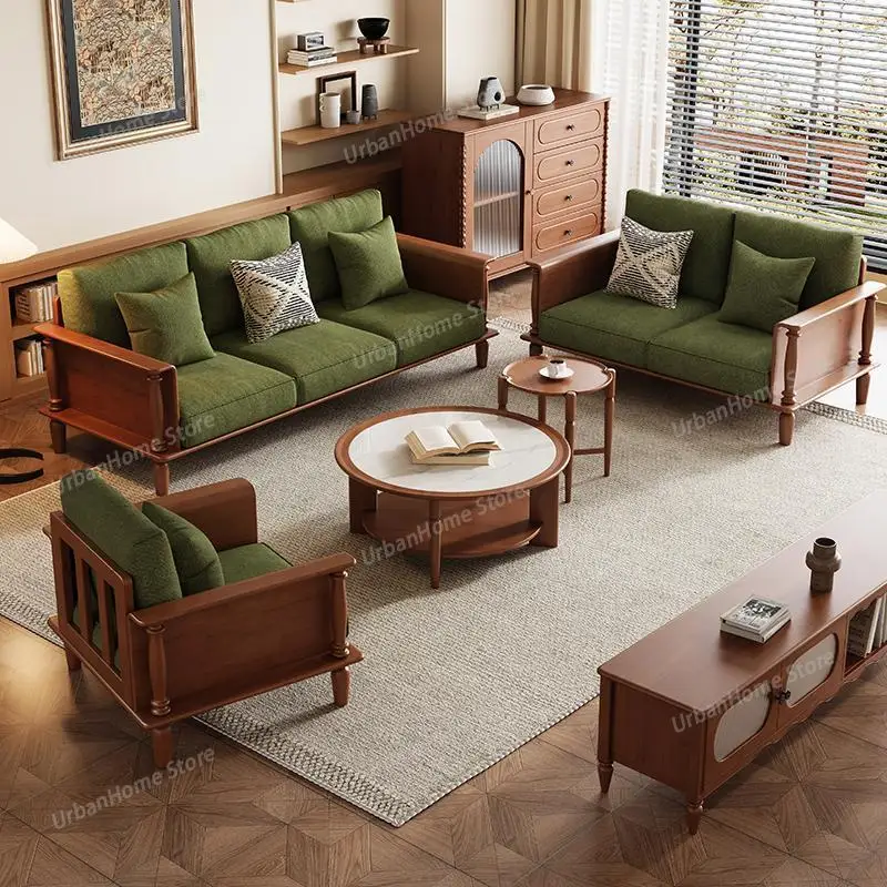 French Retro Sofa Small Apartment Living Room Three-person Green Velvet Solid Wood Straight Row Double Sofa Living Furniture
French Retro Sofa Small Apartment Living Room Three-person Green Velvet Solid Wood Straight Row Double Sofa Living Furniture