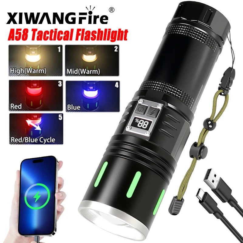Portable Rechargeable High Power LED Flashlights With Power Display Zoom Tactical Torch Lamp with Emergency Side Lights Lanter
Portable Rechargeable High Power LED Flashlights With Power Display Zoom Tactical Torch Lamp with Emergency Side Lights Lanter