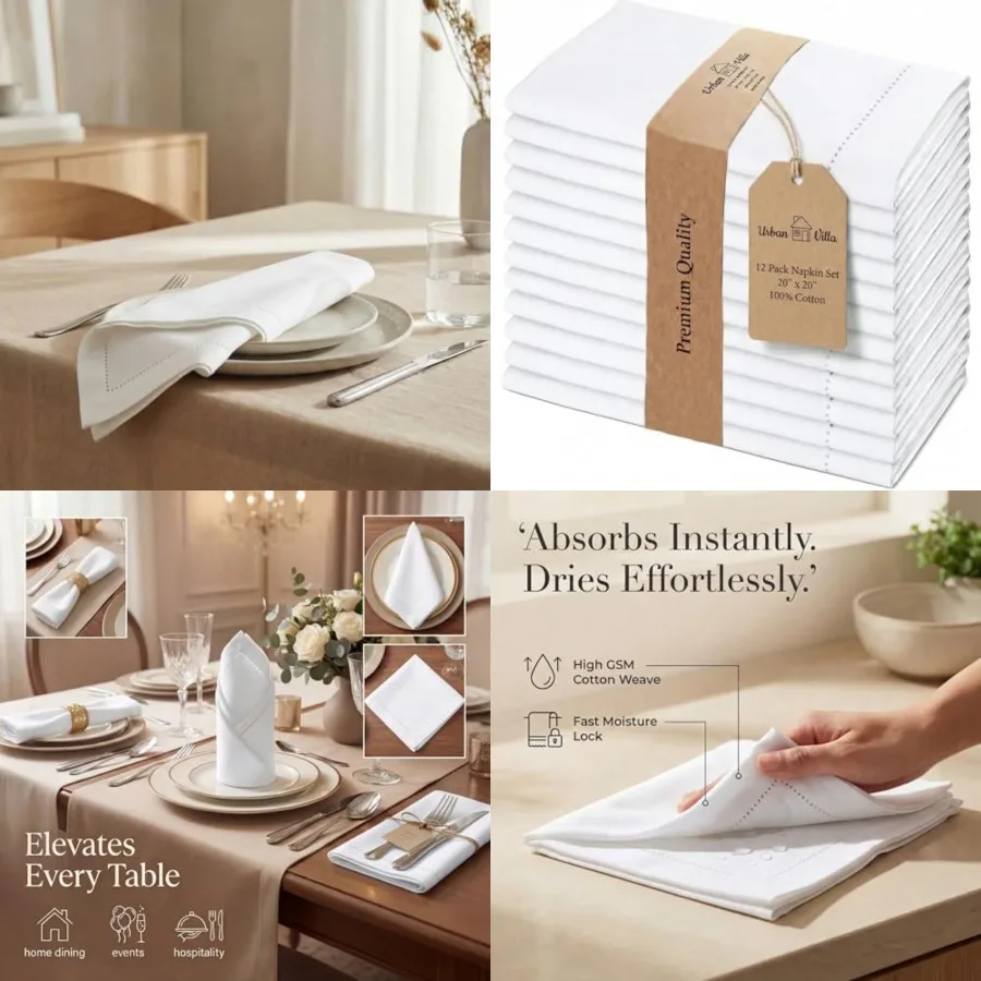 Cloth Napkins 100 Cotton Highly Absorbent Washable Reusable Premium Dinner Napkins Ideal for Gifts for Mothers Day Hotel Farmho
Cloth Napkins 100 Cotton Highly Absorbent Washable Reusable Premium Dinner Napkins Ideal for Gifts for Mothers Day Hotel Farmho