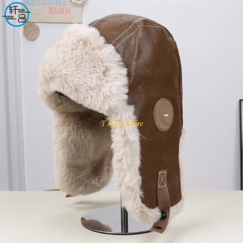 N58F PU Leather Cold Weather Trapper Hat With Warm EarFlaps For Active Lifestyles
N58F PU Leather Cold Weather Trapper Hat With Warm EarFlaps For Active Lifestyles