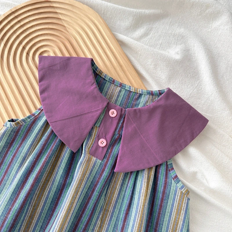 2026 New Summer Hot Selling Fashionable Design Children's Purple Collar Spliced Denim Dress
2026 New Summer Hot Selling Fashionable Design Children's Purple Collar Spliced Denim Dress