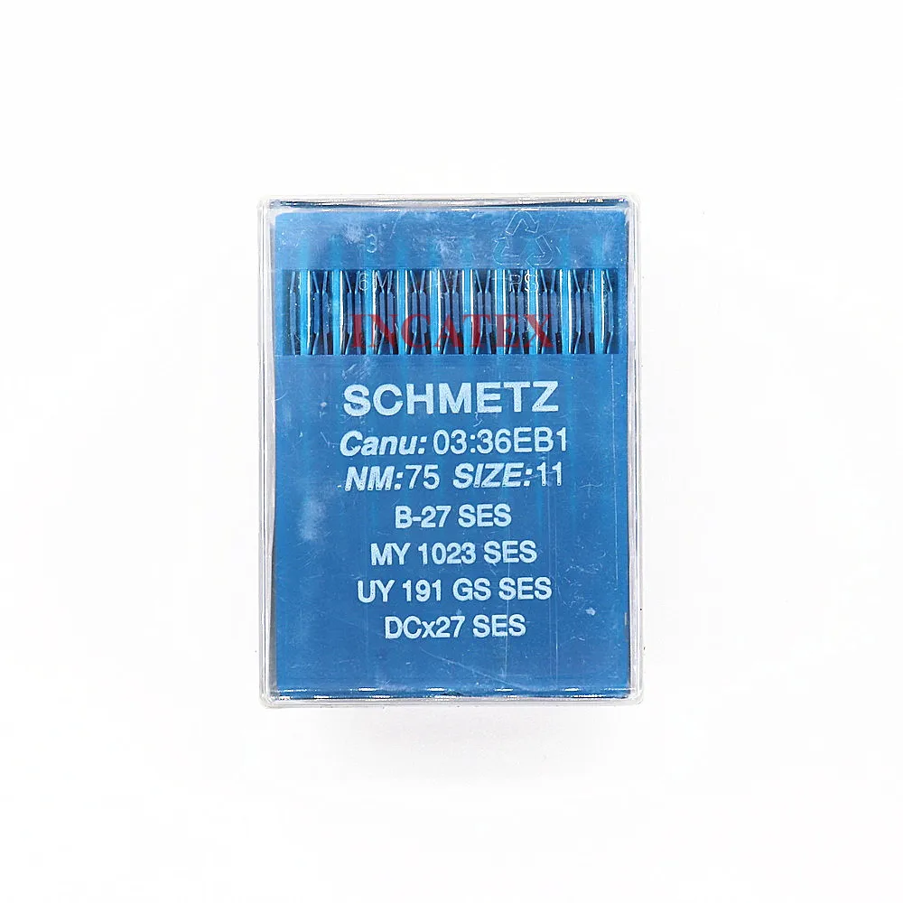 100 Pcs Genuine Schmetz Sewing Needle B-27 SES MY 1023 SES UY 191 GS SES DCx27 SES 70/10 75/11 For Industrial Sewing Machine
100 Pcs Genuine Schmetz Sewing Needle B-27 SES MY 1023 SES UY 191 GS SES DCx27 SES 70/10 75/11 For Industrial Sewing Machine