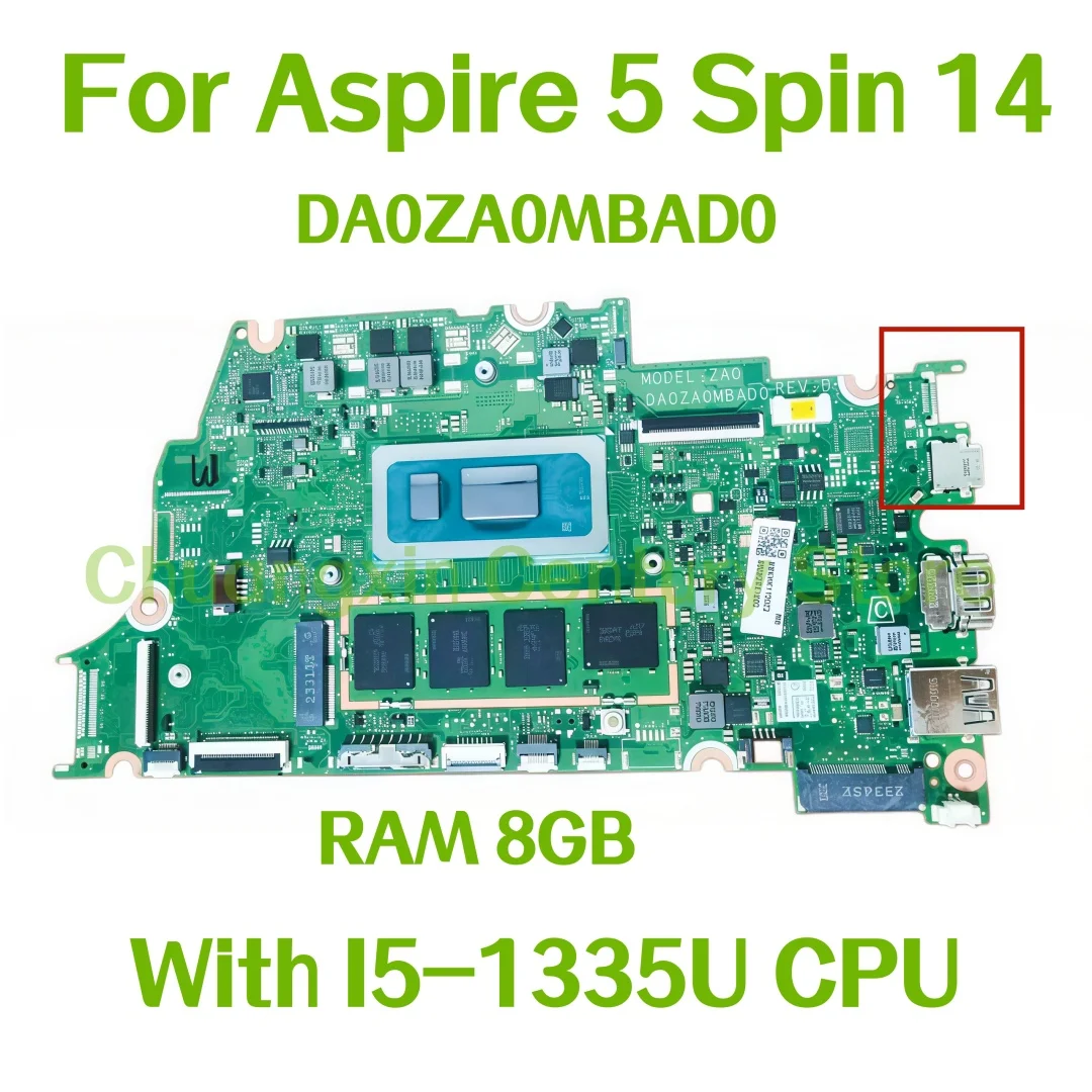 Материнская плата DA0ZA0MBAD0 для ноутбука Acer Aspire 5 Spin 14 с процессором I5-1335U, 8 ГБ ОЗУ — 100% протестированная, подходящая комплектующая для ноутбука
Материнская плата DA0ZA0MBAD0 для ноутбука Acer Aspire 5 Spin 14 с процессором I5-1335U, 8 ГБ ОЗУ — 100% протестированная, подходящая комплектующая для ноутбука