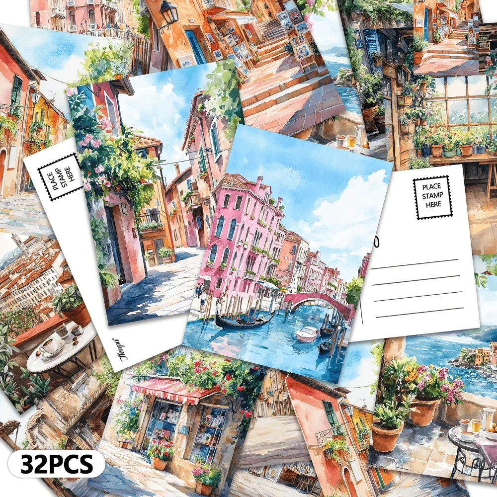 32pcs, Italian town, postcards, decoration/greeting cards/postcards, high-definition printing, collectible and mailable
32pcs, Italian town, postcards, decoration/greeting cards/postcards, high-definition printing, collectible and mailable