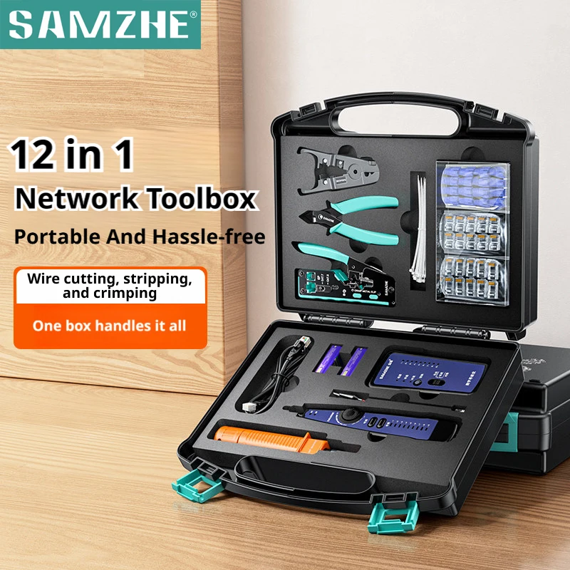 SAMZHE RJ45 Pass Through Crimping Network Tool Kit for Cat5e Cat6 Cat7 with Network Crimper/Punch Down Tool Cable Tester Pliers
SAMZHE RJ45 Pass Through Crimping Network Tool Kit for Cat5e Cat6 Cat7 with Network Crimper/Punch Down Tool Cable Tester Pliers
