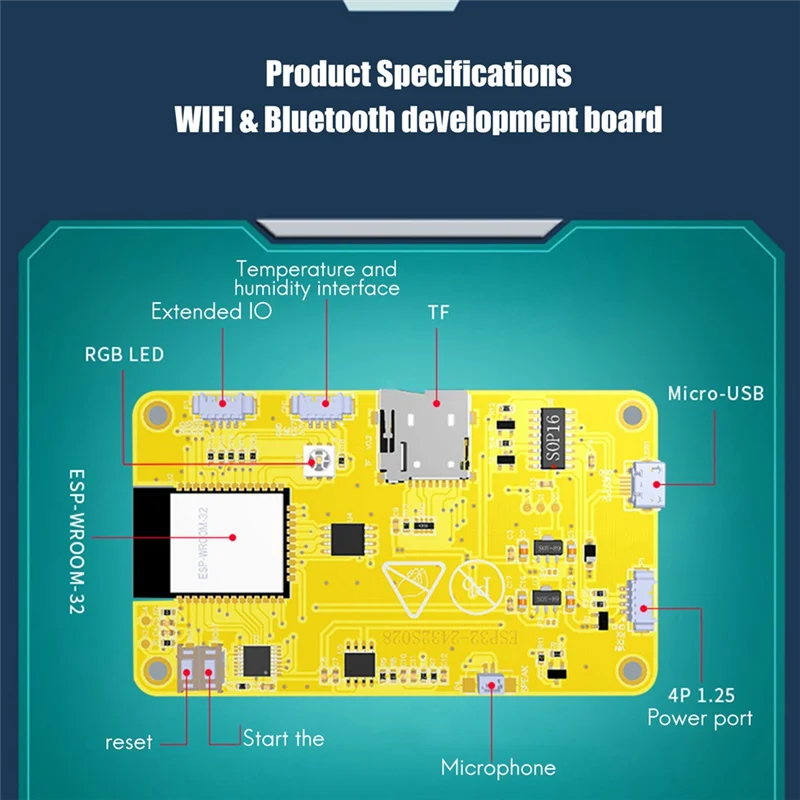 Плата разработки ESP32 WiFi Bluetooth 2,8 дюйма 240X320 Смарт-дисплей TFT-модуль Сенсорный экран DY
Плата разработки ESP32 WiFi Bluetooth 2,8 дюйма 240X320 Смарт-дисплей TFT-модуль Сенсорный экран DY
