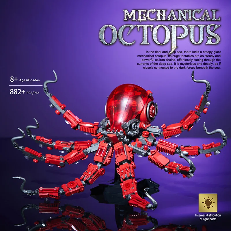 Креативный MOC 882 шт. механическая модель осьминога, набор строительных блоков, сделай сам, сборка меха, наборы кирпичей осьминога, игрушки для детей, подарки
Креативный MOC 882 шт. механическая модель осьминога, набор строительных блоков, сделай сам, сборка меха, наборы кирпичей осьминога, игрушки для детей, подарки