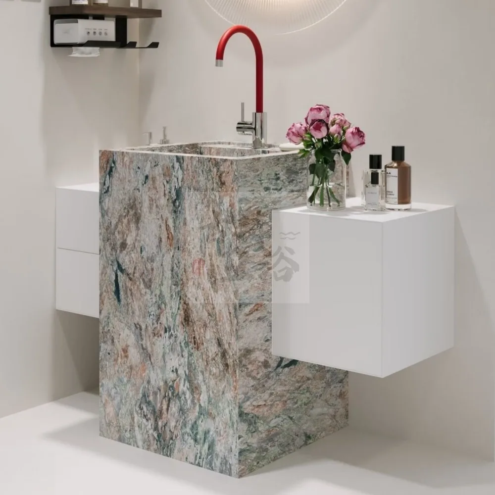 Four Seasons Pink Luxury Stone Slate Floor-to-ceiling Column Basin with Cabinet Bathroom Cabinet Washbasin Washbasin Washstand
Four Seasons Pink Luxury Stone Slate Floor-to-ceiling Column Basin with Cabinet Bathroom Cabinet Washbasin Washbasin Washstand