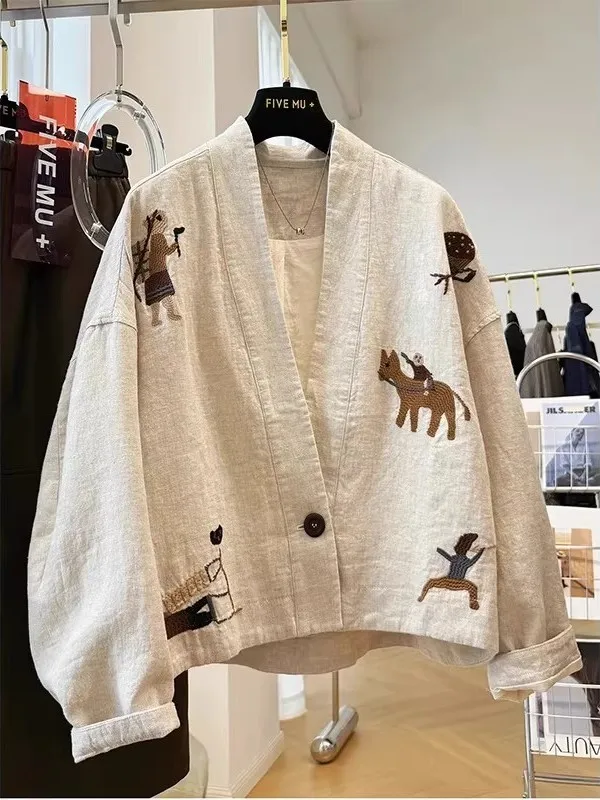 Осенняя льняная куртка-топ премиум-класса с уникальной вышивкой, размер XL, для мужчин и женщин
Осенняя льняная куртка-топ премиум-класса с уникальной вышивкой, размер XL, для мужчин и женщин