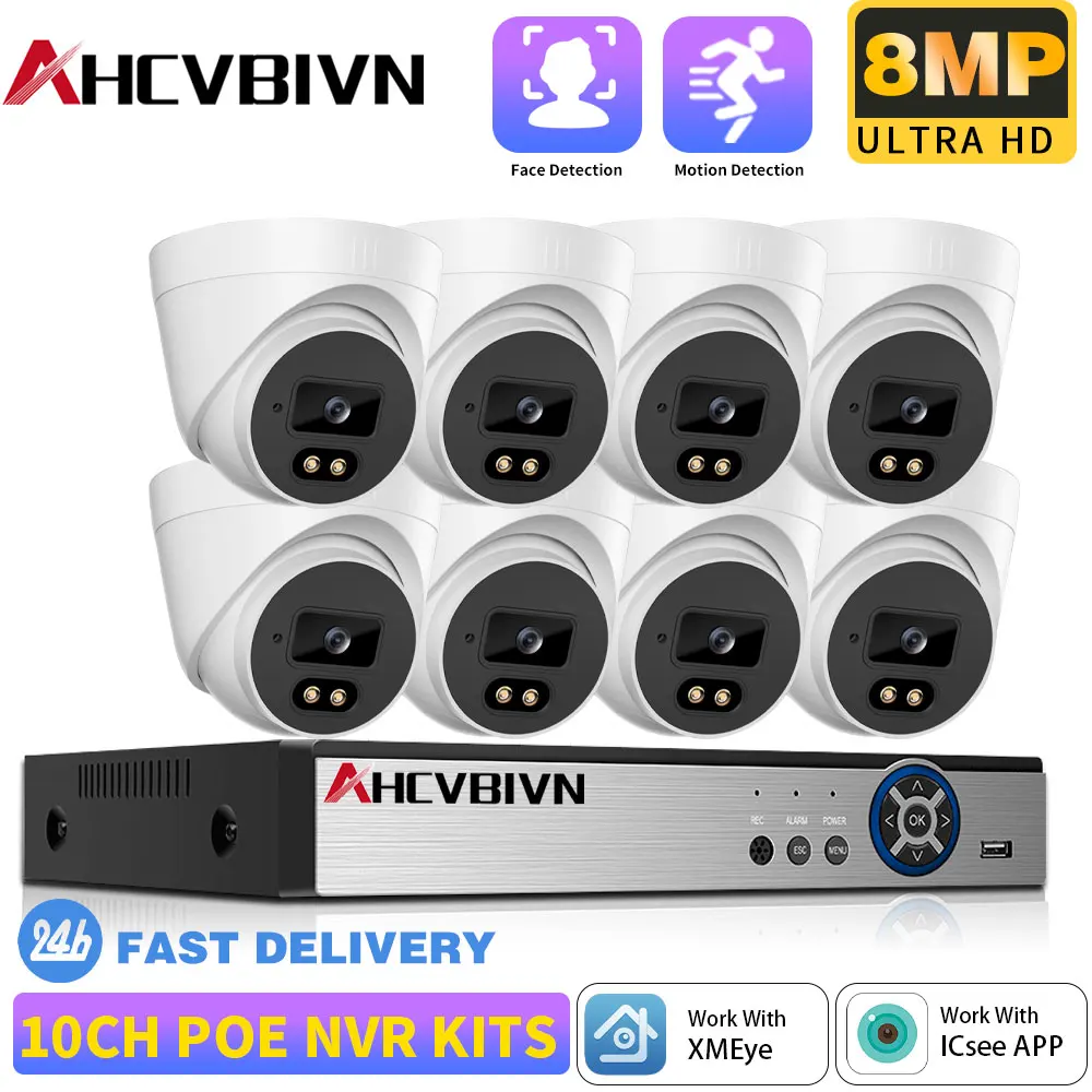 4K Ultra HD 10CH POE Security Camera System with Color Night Vision 8MP Outdoor Two-way Audio IP Camera NVR Kit
4K Ultra HD 10CH POE Security Camera System with Color Night Vision 8MP Outdoor Two-way Audio IP Camera NVR Kit