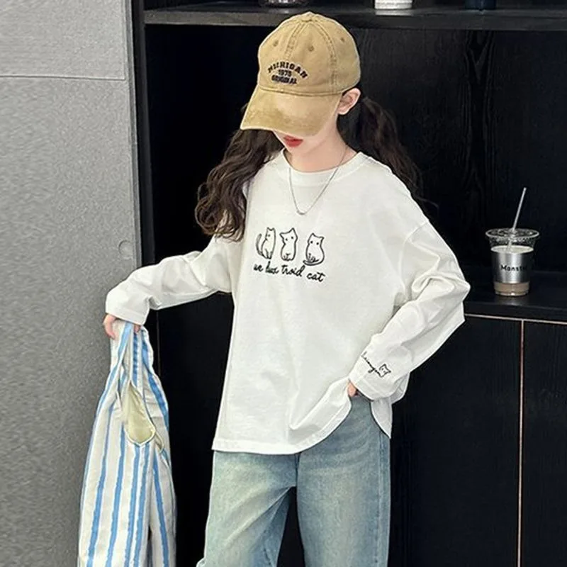 Свободная детская футболка с длинными рукавами и героями мультфильмов, одежда для маленьких девочек, одежда для девочек, футболки, детский топ, весна-осень, корейский 4-летний
Свободная детская футболка с длинными рукавами и героями мультфильмов, одежда для маленьких девочек, одежда для девочек, футболки, детский топ, весна-осень, корейский 4-летний