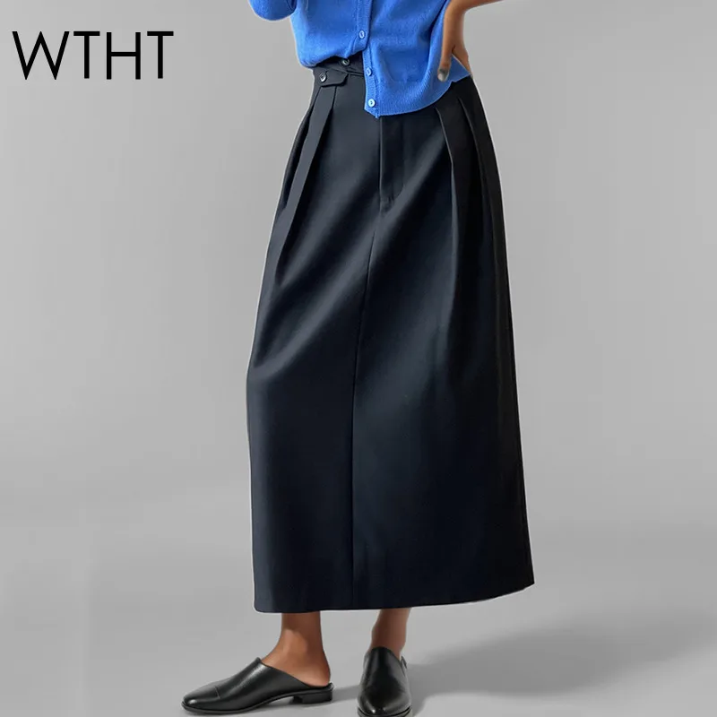 WTHT New Fashion Women Solid Color Wrinkled Design Long Skirts 2025 Spring Trendy High Waist Staight A-line Skirt Female 1LS801
WTHT New Fashion Women Solid Color Wrinkled Design Long Skirts 2025 Spring Trendy High Waist Staight A-line Skirt Female 1LS801
