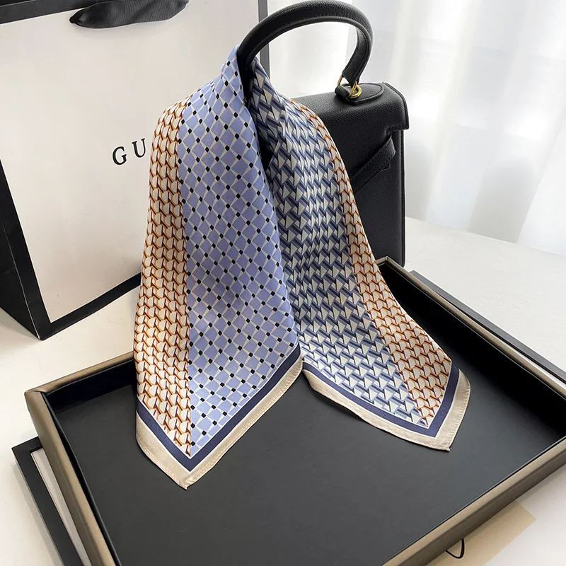 100% Silk Turquoise Beige Reversible Geometric Scarf Soft Satin Square Kerchief Multi-use Neck Hair Band Bag Accessory for Women
100% Silk Turquoise Beige Reversible Geometric Scarf Soft Satin Square Kerchief Multi-use Neck Hair Band Bag Accessory for Women