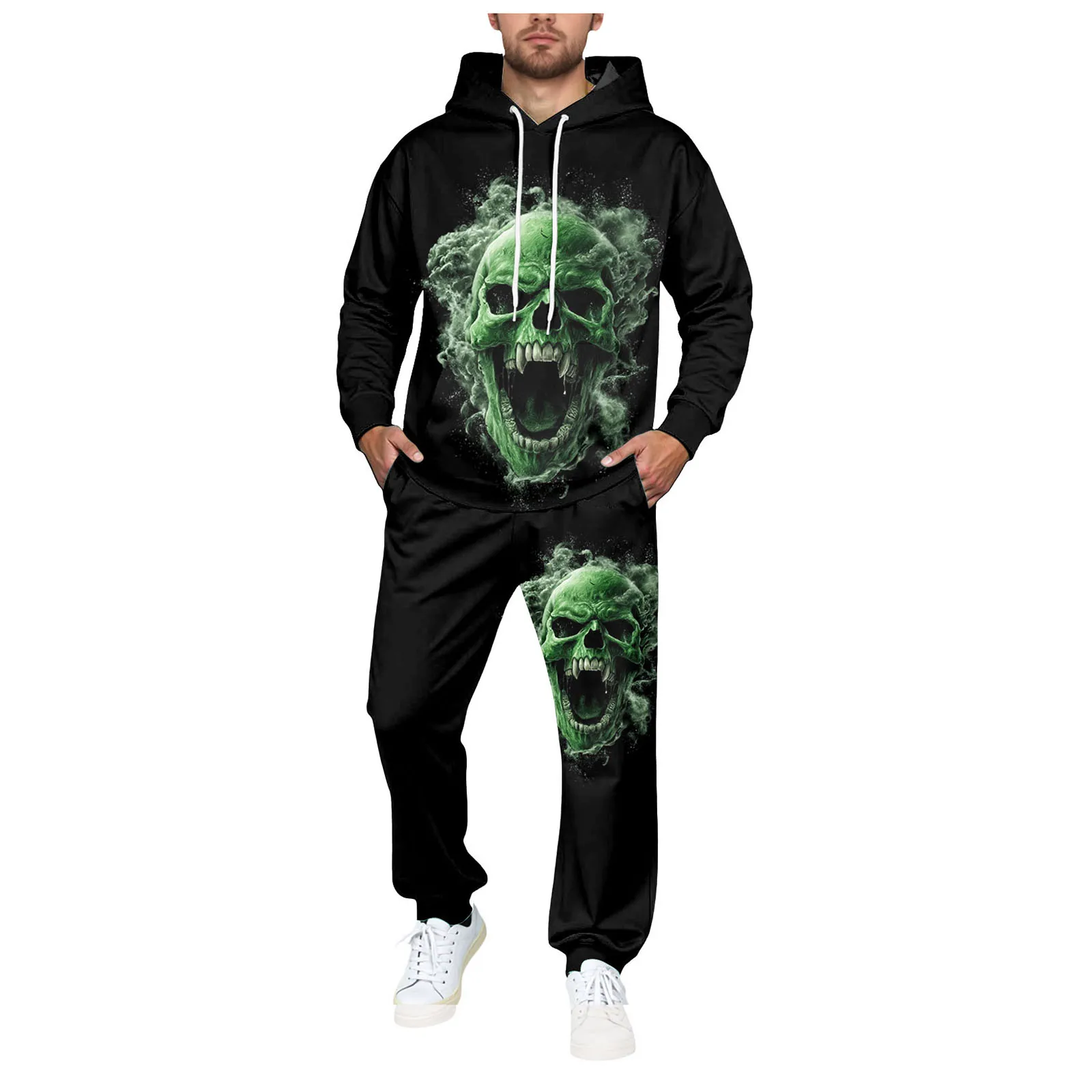Slim Suits Men's Hooded Fleece Sweatshirt And Pants Halloween Multicolor Human Skeleton Print Set With Drawstring Men And Suit
Slim Suits Men's Hooded Fleece Sweatshirt And Pants Halloween Multicolor Human Skeleton Print Set With Drawstring Men And Suit
