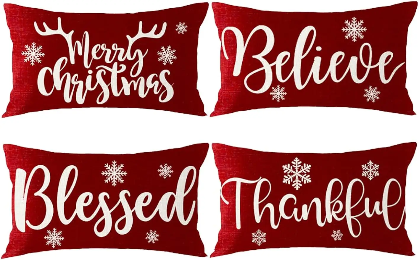 

Merry Christmas believe blessings waist trim pillowcase cushion cover sofa holiday outdoor décor pillow cover 30X50cm