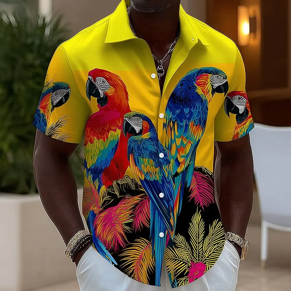 Men's Spring Summer Hawaiian Shirt Parrot Bird Tropical 3D Print Short Sleeve Button Up Shirt Blue Yellow Pink Green Beach Wear
Men's Spring Summer Hawaiian Shirt Parrot Bird Tropical 3D Print Short Sleeve Button Up Shirt Blue Yellow Pink Green Beach Wear