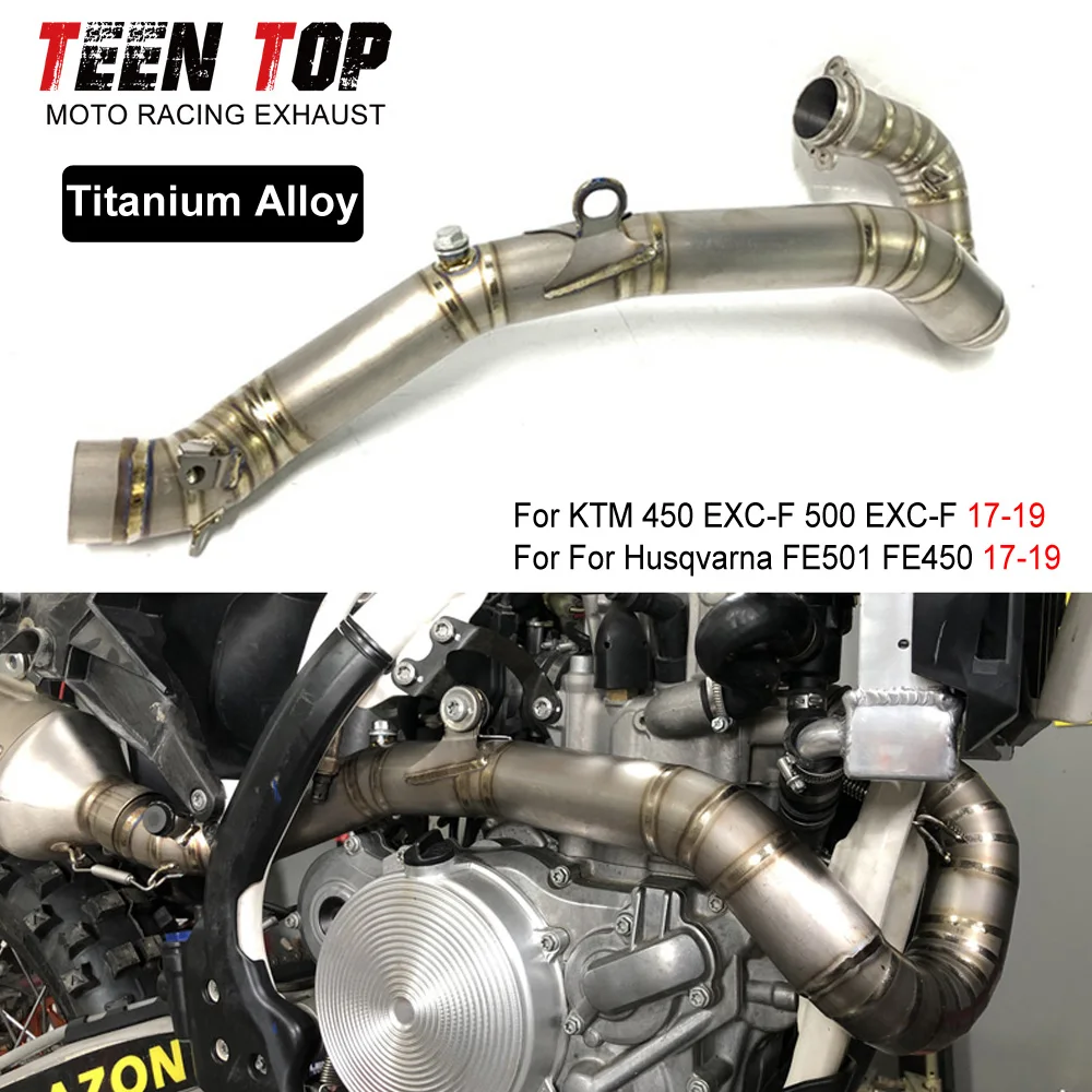 Dirt Bike Front Link Pipe 2017-2019 For KTM450/500 EXC-F Exhaust Elbow Connection Pipe For Husqvarna FE501 Titanium Alloy
Dirt Bike Front Link Pipe 2017-2019 For KTM450/500 EXC-F Exhaust Elbow Connection Pipe For Husqvarna FE501 Titanium Alloy
