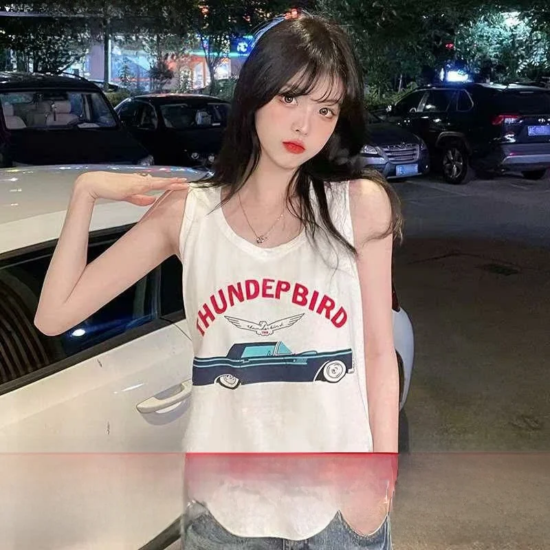 Summer Women's Pure Cotton Letter Print Svel Vest T-irt Casual Comfortable Breathable Faionable Inner Wear
Summer Women's Pure Cotton Letter Print Svel Vest T-irt Casual Comfortable Breathable Faionable Inner Wear
