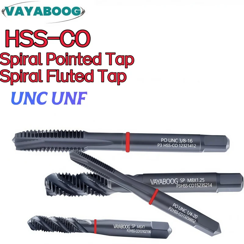 1PCS VAYABOOG HSS-CO JIS Spiral Fluted Tap for Stainless Steel UNC UNF Taps 2-56 3-48 8-32 1/4 3/8 Pointed Tap
1PCS VAYABOOG HSS-CO JIS Spiral Fluted Tap for Stainless Steel UNC UNF Taps 2-56 3-48 8-32 1/4 3/8 Pointed Tap