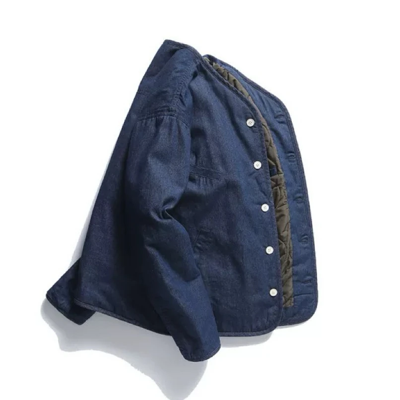 American Retro Unlined Denim Jaet Men's Multiple kets Thiened Cotton Jaet Loose Casual Layering Winter Coat
American Retro Unlined Denim Jaet Men's Multiple kets Thiened Cotton Jaet Loose Casual Layering Winter Coat