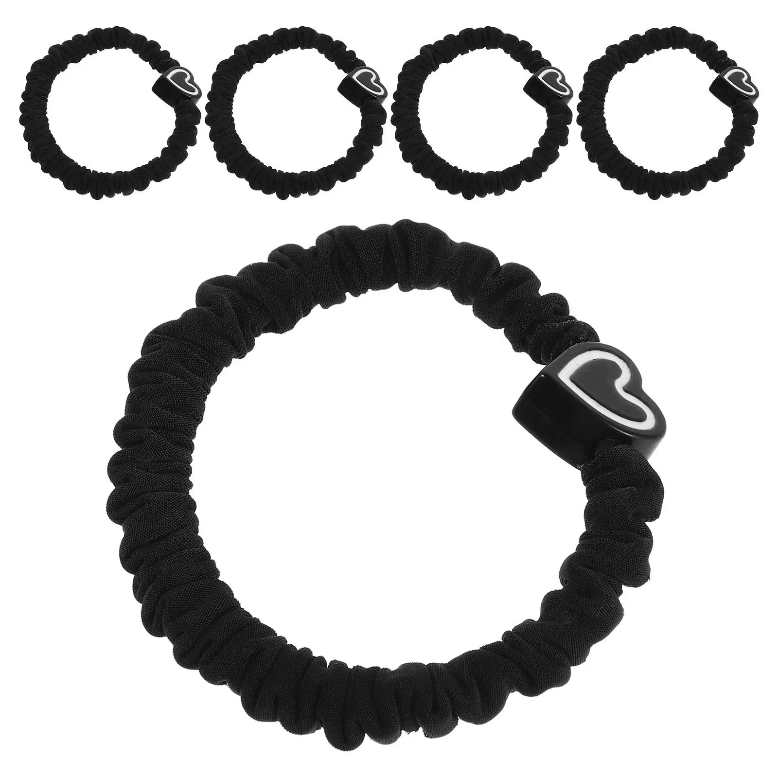 5Pcs Black Heart Hair Ties for Women High Elastic Thickened Scrunchies No Damage Ponytail Holders Daily Wear Hair Styling Bands
5Pcs Black Heart Hair Ties for Women High Elastic Thickened Scrunchies No Damage Ponytail Holders Daily Wear Hair Styling Bands