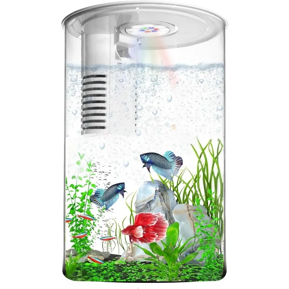 3 Gallon Self Cleaning Desktop Aquarium Kit 360 View LED Light Filter Small Fish Tank for Home Office Kids Room
3 Gallon Self Cleaning Desktop Aquarium Kit 360 View LED Light Filter Small Fish Tank for Home Office Kids Room