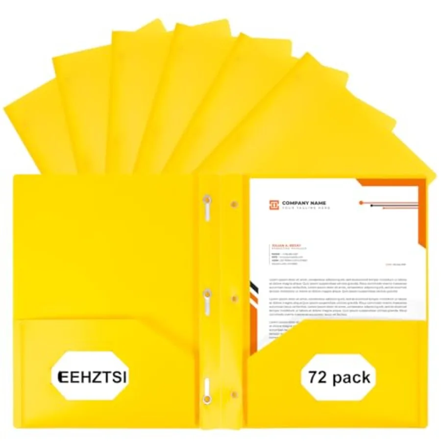 Plastic Folders with Pockets and Prongs2-Pocket Folders with 3 Fasteners Holds 8-1/2" x 11" Paper for School/Office/Home
Plastic Folders with Pockets and Prongs2-Pocket Folders with 3 Fasteners Holds 8-1/2" x 11" Paper for School/Office/Home