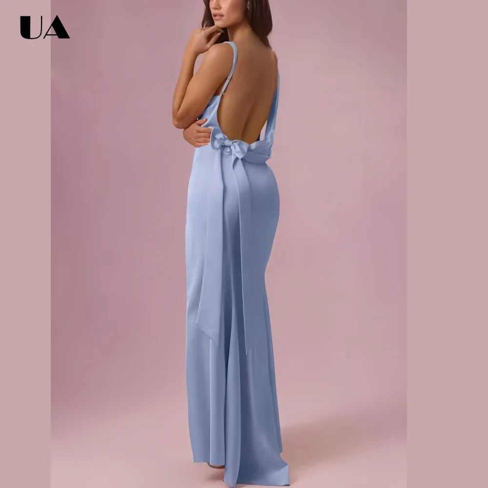 ULBYANRY Classy Satin Backless Bow Prom Dress for Woman, Elegant Solid Slim Fit Evening Dress, Customized Sleeveless Party Dress
ULBYANRY Classy Satin Backless Bow Prom Dress for Woman, Elegant Solid Slim Fit Evening Dress, Customized Sleeveless Party Dress