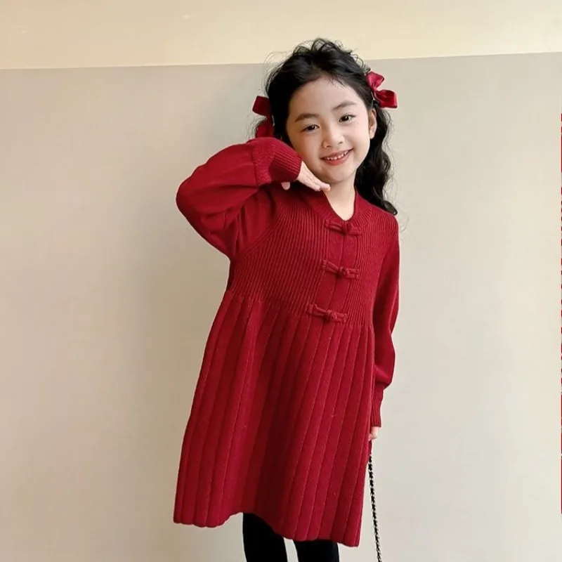 Новое красное вязаное платье в китайском стиле для девочек, праздничный новогодний костюм принцессы, элегантный детский наряд для весеннего фестиваля
Новое красное вязаное платье в китайском стиле для девочек, праздничный новогодний костюм принцессы, элегантный детский наряд для весеннего фестиваля