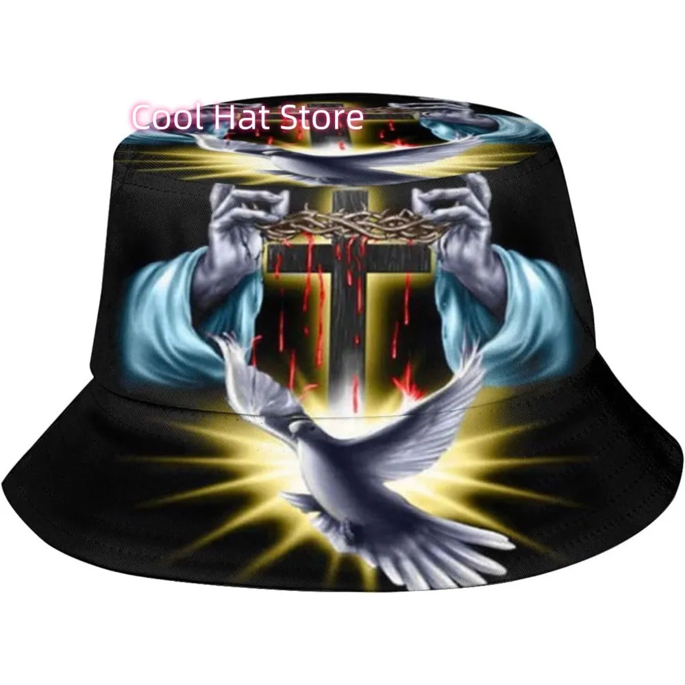 Christian Jesus Bucket Hat Packable Jesus Cross Fisherman Hat Summer Travel Beach Sun Hats for Women Men Teens
Christian Jesus Bucket Hat Packable Jesus Cross Fisherman Hat Summer Travel Beach Sun Hats for Women Men Teens
