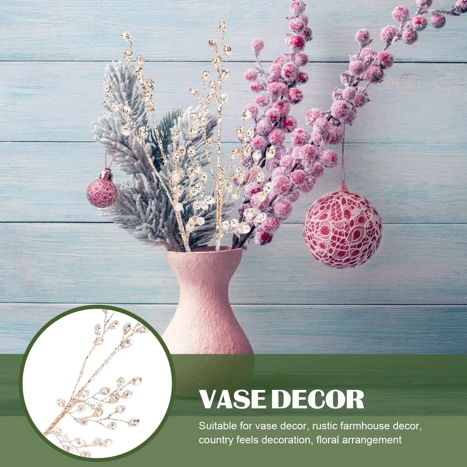 2Pcs Christmas Tree Garland Cuttings Bead Acrylic Flower Accessories Fake Stems Decor Wreath Picks Holiday Party Home Decor
2Pcs Christmas Tree Garland Cuttings Bead Acrylic Flower Accessories Fake Stems Decor Wreath Picks Holiday Party Home Decor