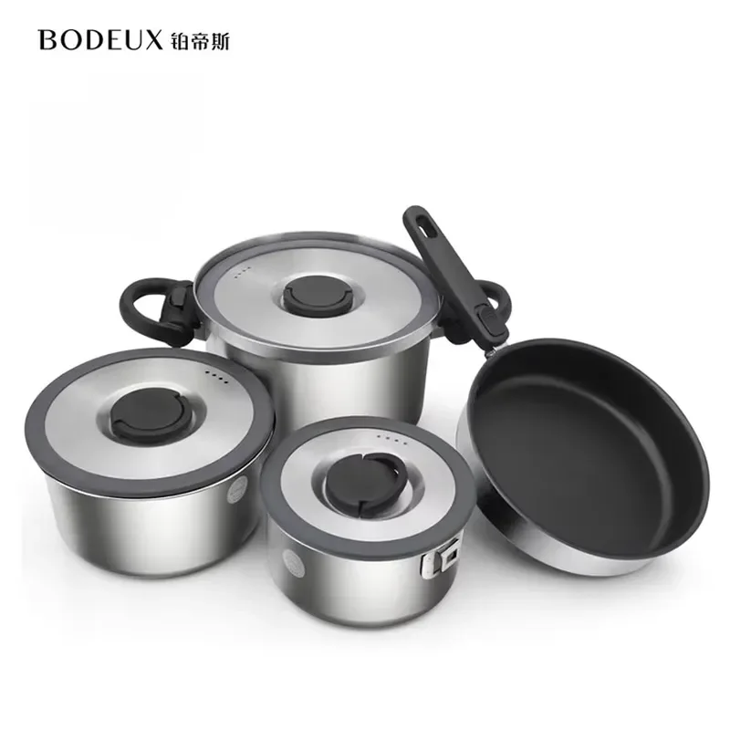 Stainless Steel Portable Camping Cookware Set for Outdoor Picnic Hiking Folding Cooking Pot Pan
Stainless Steel Portable Camping Cookware Set for Outdoor Picnic Hiking Folding Cooking Pot Pan
