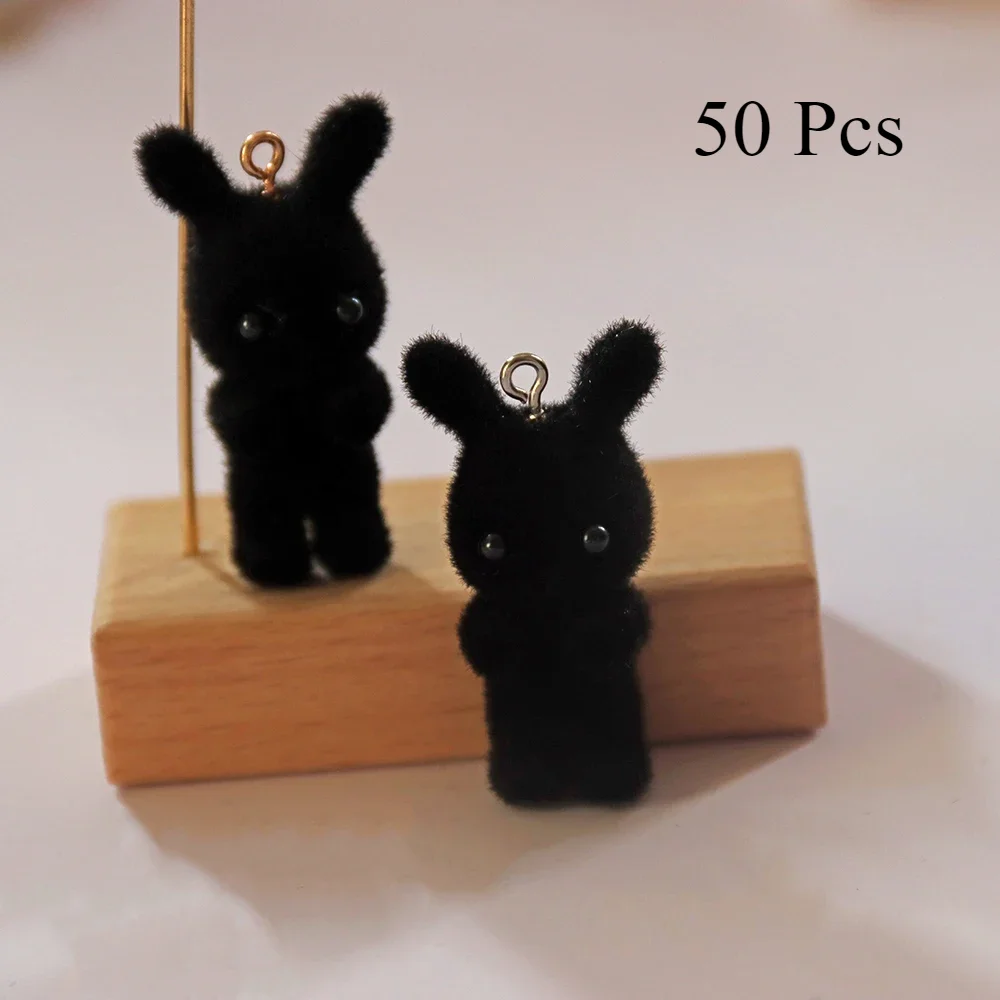 50Pcs 3D Wholesale Black Mini Flocked Rabbit Charms Lots Sale Cute Fluffy Animal Pendant For Keychain Necklace Diy Jewelry Make
50Pcs 3D Wholesale Black Mini Flocked Rabbit Charms Lots Sale Cute Fluffy Animal Pendant For Keychain Necklace Diy Jewelry Make