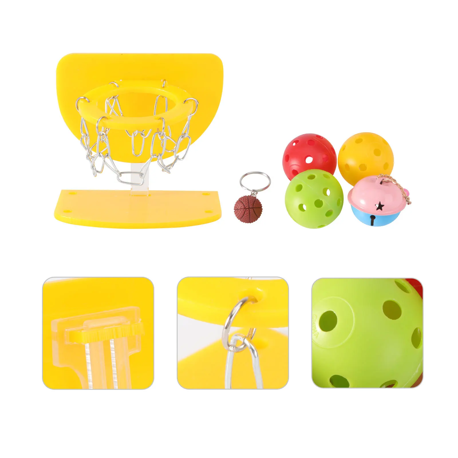Bird Basketball Training Set Yellow Small Size Durable Parrot Basketball Hoop Cage Exercise Development Anti-Anxiety
Bird Basketball Training Set Yellow Small Size Durable Parrot Basketball Hoop Cage Exercise Development Anti-Anxiety