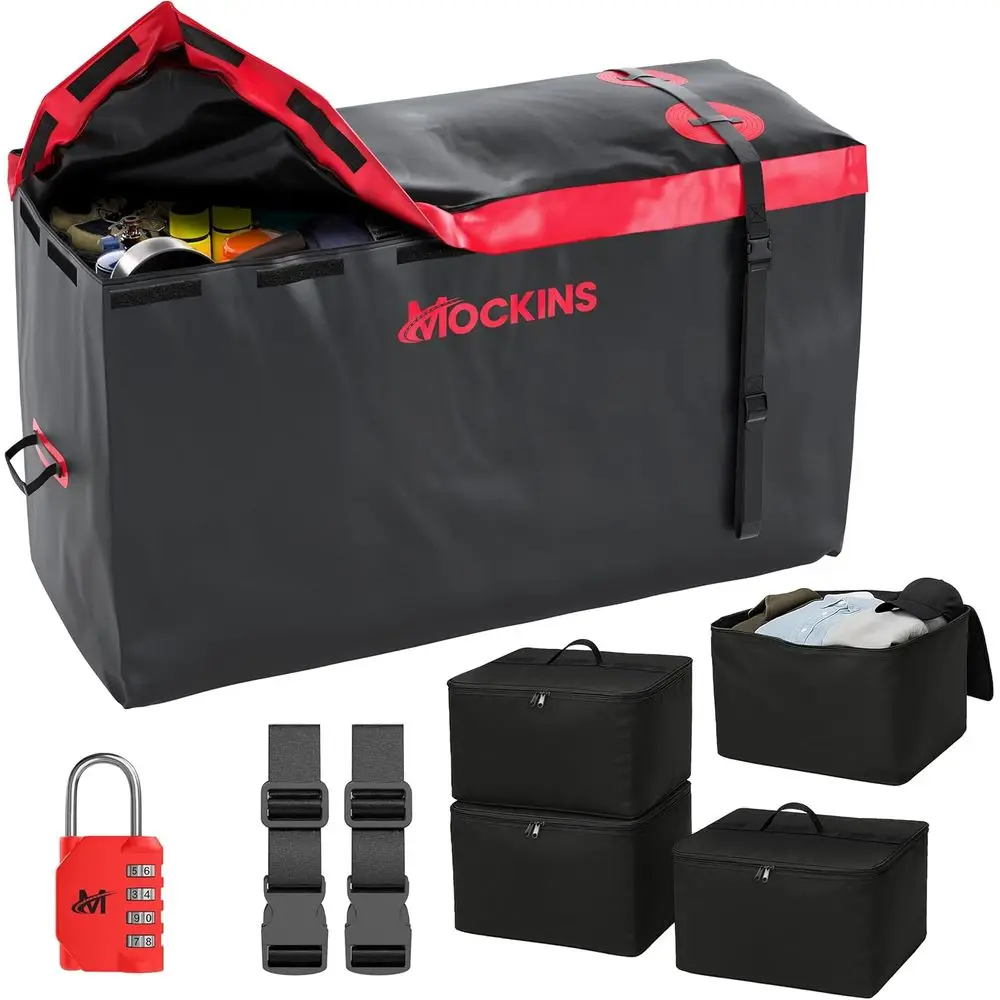 15 Cubic Foot Waterproof Trailer Hitch Cargo Bag with 4 Packing Cubes | 48x18x31 Truck Bed Storage Carrier
15 Cubic Foot Waterproof Trailer Hitch Cargo Bag with 4 Packing Cubes | 48x18x31 Truck Bed Storage Carrier