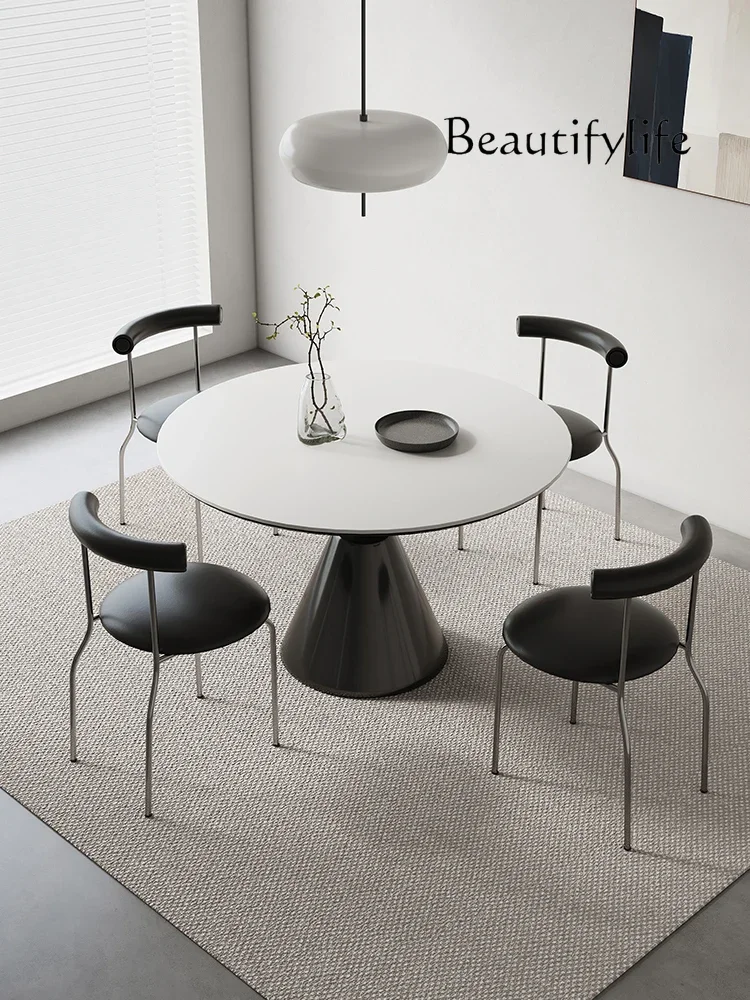 N round Dining Table Household Small Apartment Black Rock Plate Small round Table French Cream Style round Dining Table
N round Dining Table Household Small Apartment Black Rock Plate Small round Table French Cream Style round Dining Table
