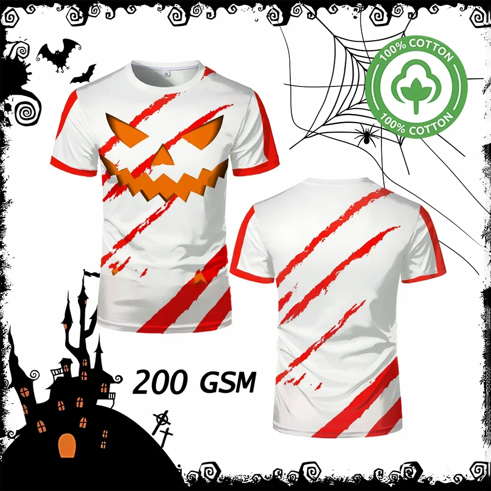 Scary Pumpkin Face Pattern T-shirt Halloween Theme Funny Print Party Casual Tops Street Popular Y2k Men's Cotton Round Neck Tees
Scary Pumpkin Face Pattern T-shirt Halloween Theme Funny Print Party Casual Tops Street Popular Y2k Men's Cotton Round Neck Tees