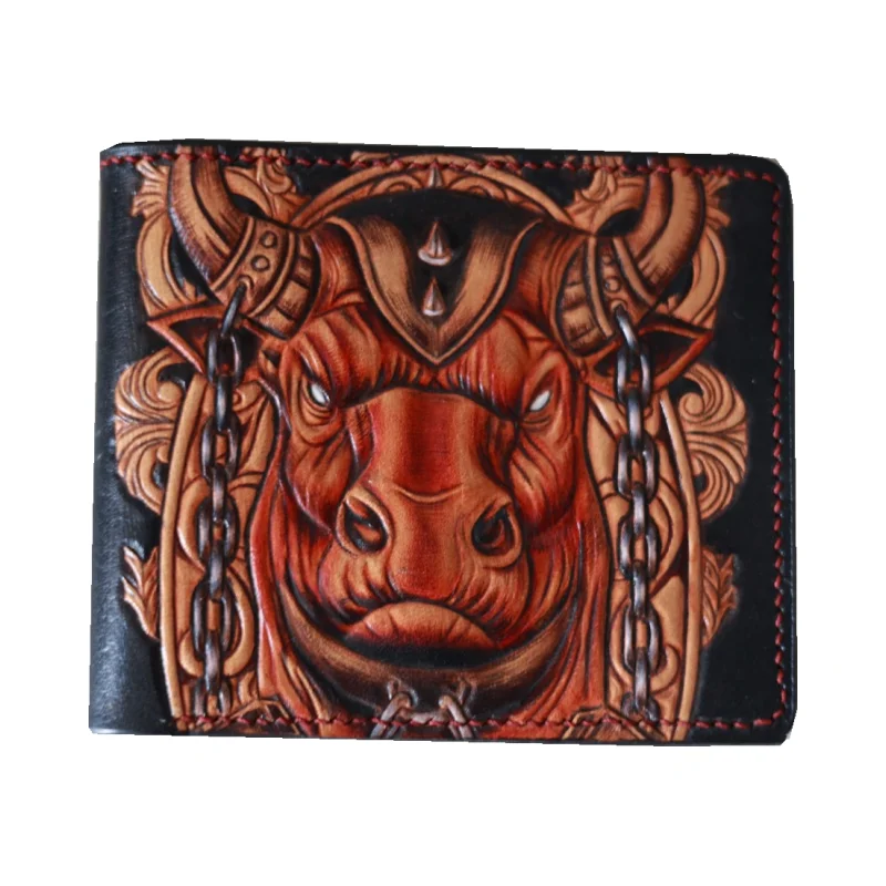 Hand-made Short Wallets Skull Purses Women Men Clutch Vegetable Tanned Leather Thin Wallet Card Holder
Hand-made Short Wallets Skull Purses Women Men Clutch Vegetable Tanned Leather Thin Wallet Card Holder