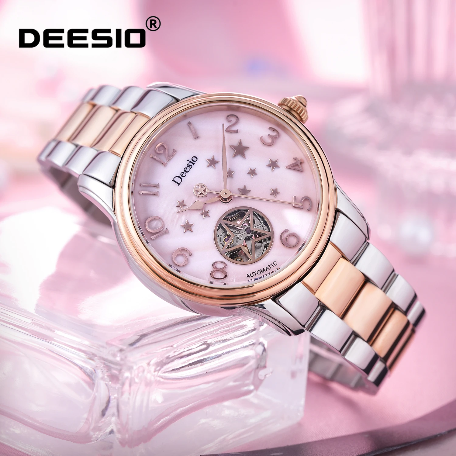 Женские автоматические механические часы Deesio, роскошные часы с открытым циферблатом и скелетонизированным циферблатом, водонепроницаемые, 50 м, из нержавеющей стали, подарок на День святого Валентина, день рождения
Женские автоматические механические часы Deesio, роскошные часы с открытым циферблатом и скелетонизированным циферблатом, водонепроницаемые, 50 м, из нержавеющей стали, подарок на День святого Валентина, день рождения