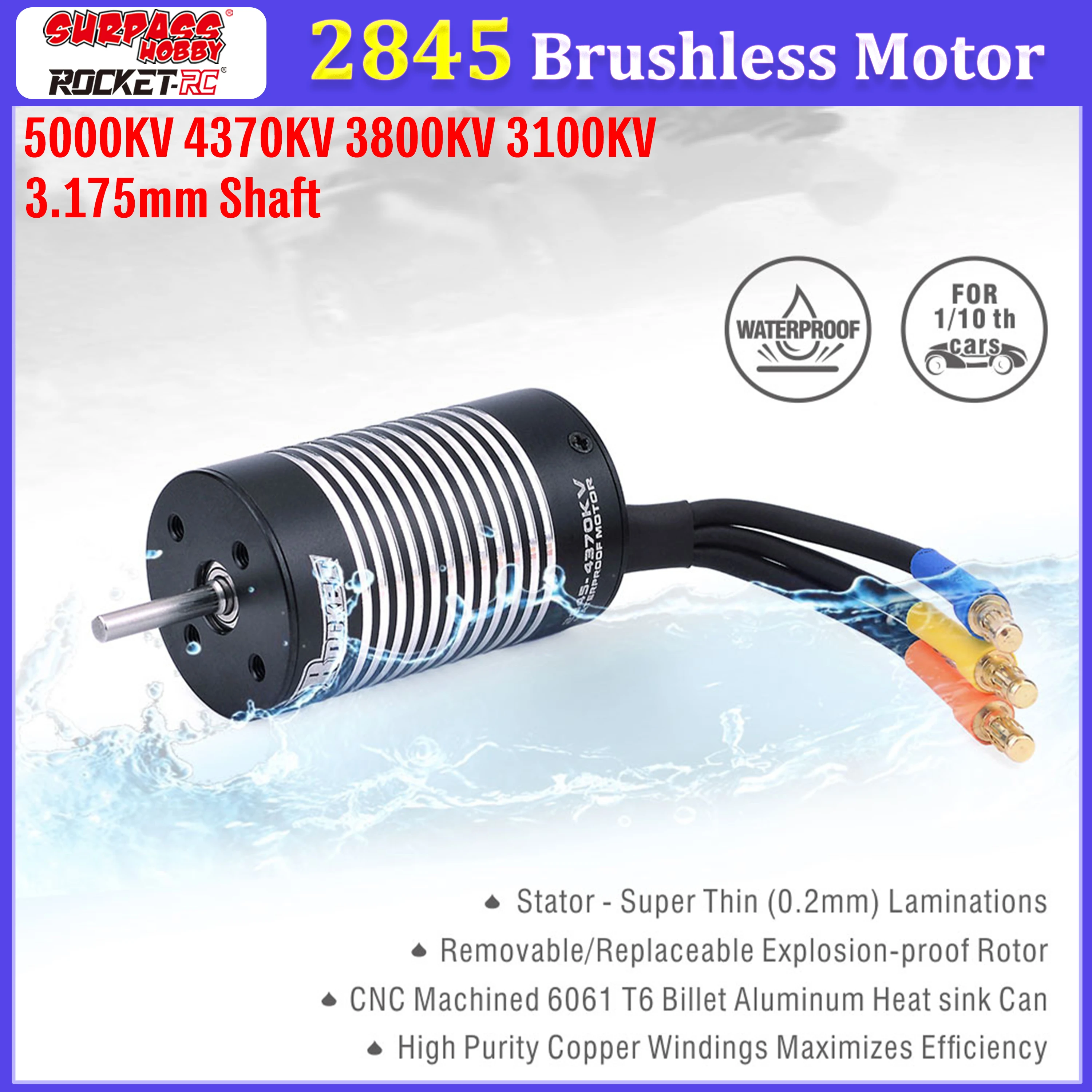 ROCKET 2845 Brushless Motor 5000KV 4370KV 3100KV 3.175mm Shaft for 1/12 1/14 RC Car Wltoys 12428 144001 MJX Hyper Go 14209 14210
ROCKET 2845 Brushless Motor 5000KV 4370KV 3100KV 3.175mm Shaft for 1/12 1/14 RC Car Wltoys 12428 144001 MJX Hyper Go 14209 14210