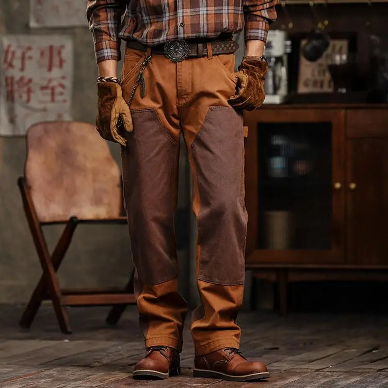 American Men's Cargo Jeans with Color Block Pattern 2026 Autumn Heavy Denim Loose Straight Leg Vintage Retro Casual Streetwear
American Men's Cargo Jeans with Color Block Pattern 2026 Autumn Heavy Denim Loose Straight Leg Vintage Retro Casual Streetwear