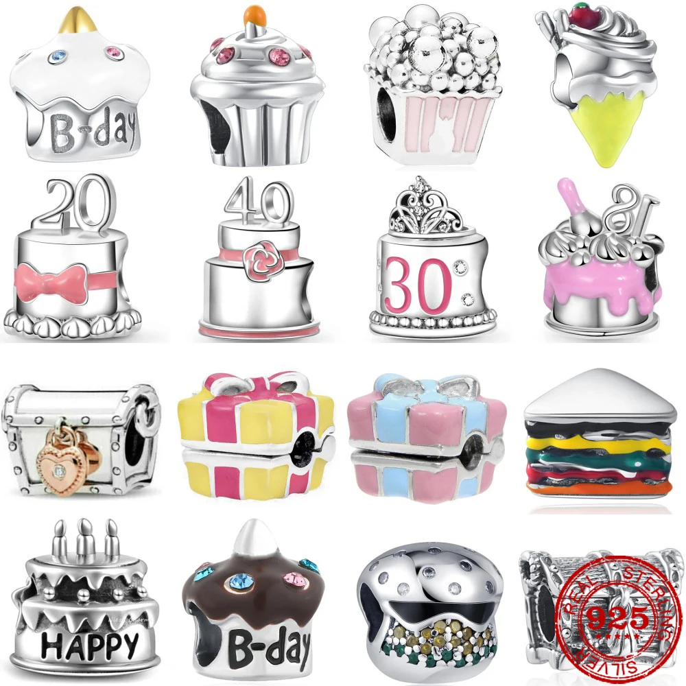 New 925 Sterling Silver Birthday cake 18, 20, 40, 30 Pendant Charm Bead fit Original Pandora Bracelet Trinket DIY Women Jewelry
New 925 Sterling Silver Birthday cake 18, 20, 40, 30 Pendant Charm Bead fit Original Pandora Bracelet Trinket DIY Women Jewelry