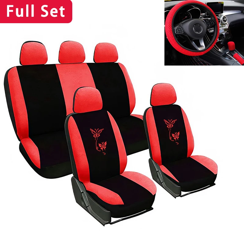 Fashion Car Seat Cover Steering Wheel Cover Universal Car Seat Interior Universal Cover Butterfly Style Full Set
Fashion Car Seat Cover Steering Wheel Cover Universal Car Seat Interior Universal Cover Butterfly Style Full Set